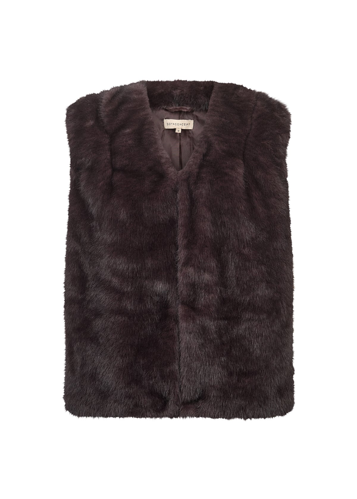 Haye 4 Chocolate Plum Faux Fur Gilet - 42069